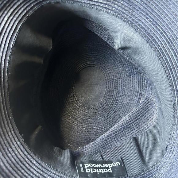 Vintage Y2K Patricia Underwood Black Leather Cord Floppy Hat Boho Witchy Relaxed - Picture 6 of 9